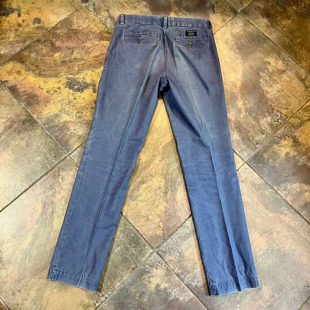 Banana Republic Straight Fit Emerson Navy Ship Blue Pants 32/34
